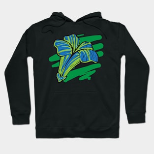 Cool Green Blue Flower Hoodie